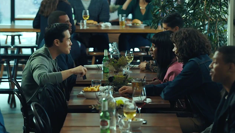Raymond Lee, Jerrika Hinton, Trent Garrett (Screenshot: HBO)